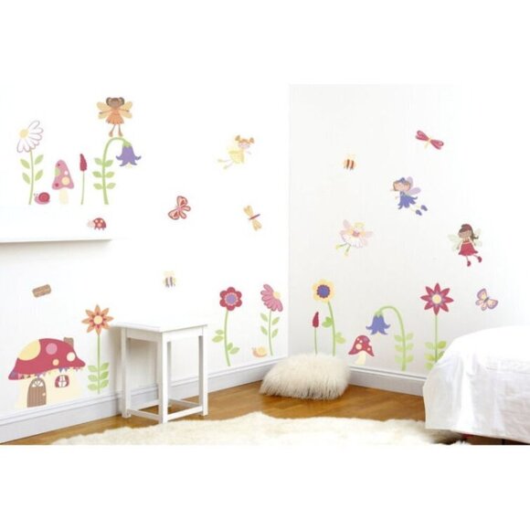 NIB Enchanted FAIRY Butterfly GARDEN Wall DECOR Reusable DECALS Peel & Stick - Picture 1 of 11
